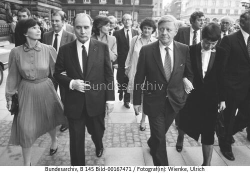 Französischer Präsident Mitterrand in Hamburg 1982
