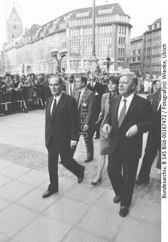 Französischer Präsident Mitterrand in Hamburg 1982