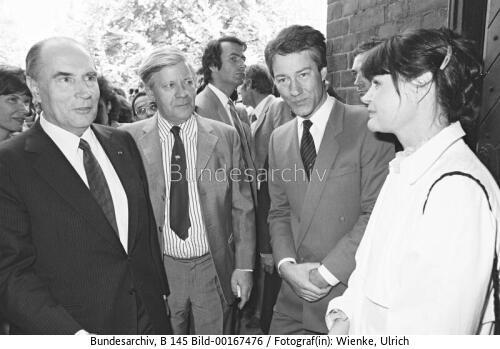 Französischer Präsident Mitterrand in Lübeck 1982