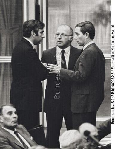 Bundestagssitzung 1982 / Schäuble, Blüm und Waigel