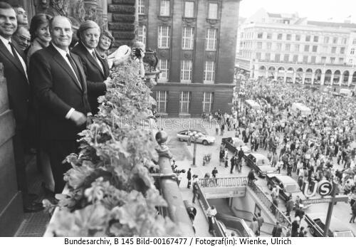 Französischer Präsident Mitterrand in Hamburg 1982