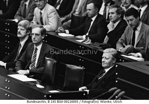 Bundestagssitzung 1982 / Bundeskanzler Schmidt zum Rücktritt der FDP-Minister