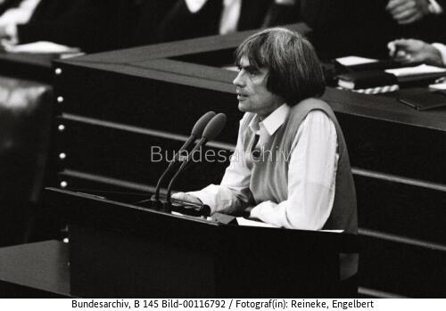 Bundestagssitzung 1985 / MdB Ströbele