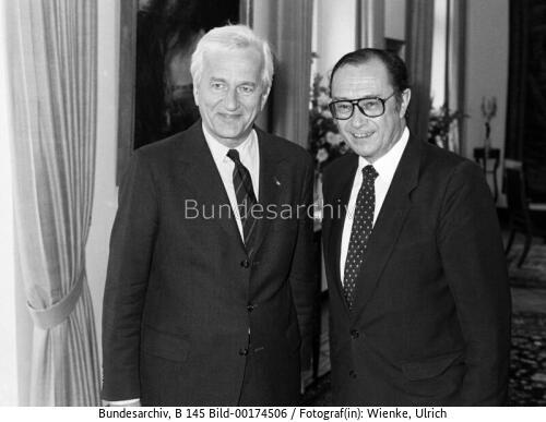 Schweizer Außenminister Aubert in Bonn 1985