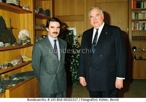 Bundeskanzler Kohl empfängt Vorsitzenden der spanischen Partido Popular Aznar 1992