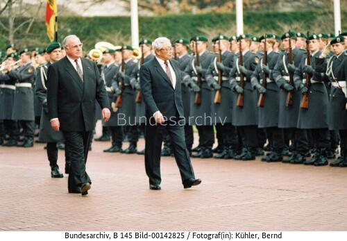 Mongolischer Ministerpräsident Bjambasuren in Bonn 1992