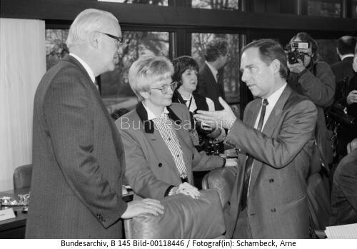 BM Schäuble, BM Hasselfeldt und BM Stoltenberg 1990