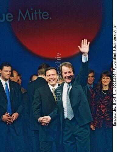 Bundestagswahl 1998 / Wahlsieger Schröder und Müntefering