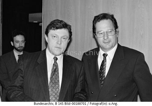 Vorsitzender der russischen Jabloko-Fraktion Jawlinskij in Bonn 1995