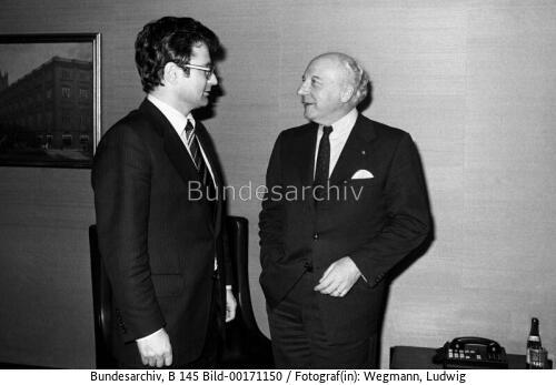 Bundespräsident Scheel empfängt neuen BND-Präsidenten Kinkel 1979