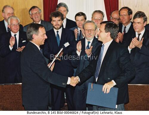 Unterzeichnung des Einigungsvertrags 1990