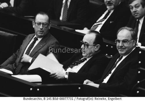 Bundestagssitzung 1982 / Bundeskanzler Kohl stellt die Vertrauensfrage