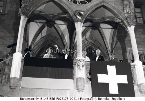 Bern, Rathaus, Abendessen, Besuch BPräs v. Weizsäcker