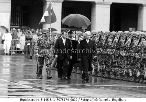 Bern, Empfang, BPräs v. Weizsäcker, Schweizer Bundespräsident Aubert