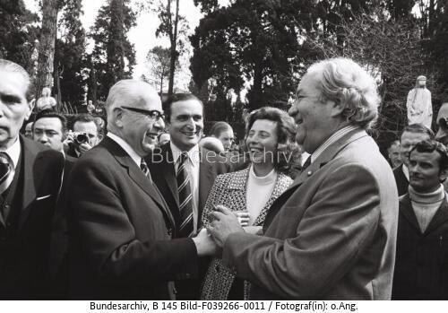 Rom, BPräs Heinemann, BTPräs Renger, Schmid