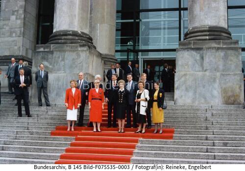 Berlin, Reichstag, Gruppenfoto, Besuch US-Präsident Reagan