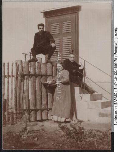 Sillenbuch, Clara Zetkin mit Söhnen Kostja und Maxim
