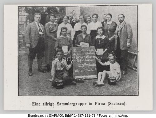 Pirna, Sammeln von Spenden