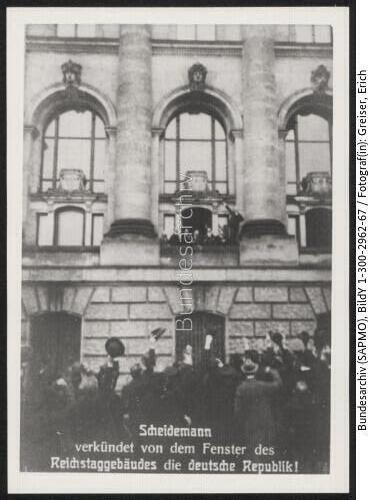 Berlin, Reichstag, Ausrufung der Republik