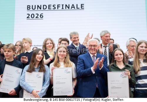 Bundespräsident Frank-Walter Steinmeier beim Bundesfinale "Jugend debattiert 2026“