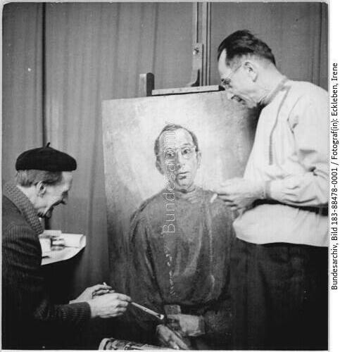 Hermann Hensel bei Porträt von Bruno Apitz