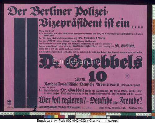 Reichstagswahl, NSDAP-Wahlplakat