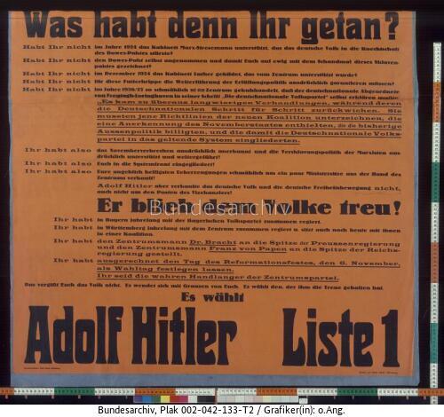 Reichstagswahl, NSDAP-Wahlplakat