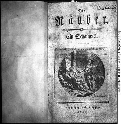 "Die Räuber", Titelblatt der Erstausgabe