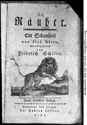 "Die Räuber", Titelblatt der Zweitausgabe