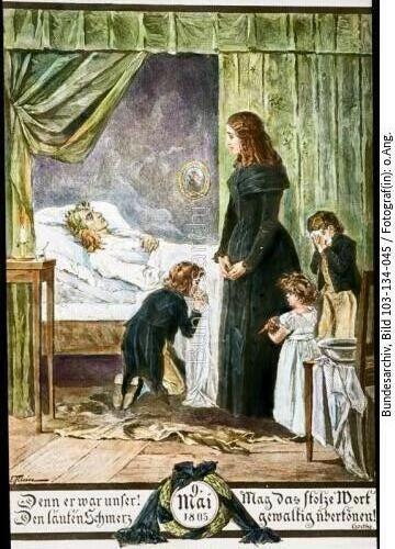 Weimar, Friedrich Schiller auf dem Sterbebett
