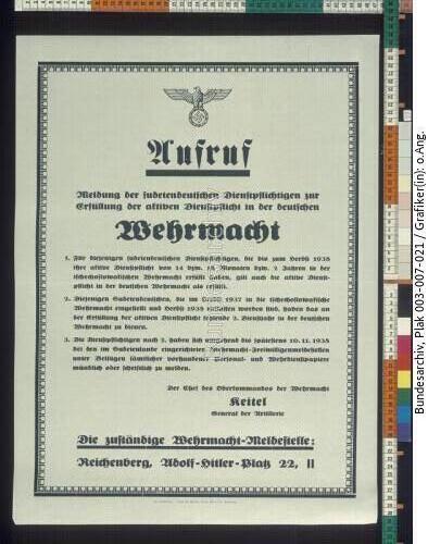 Anschluss sudetendeutscher Gebiete
