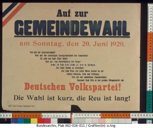 Kommunalwahlen Preußen, DVP-Wahlplakat