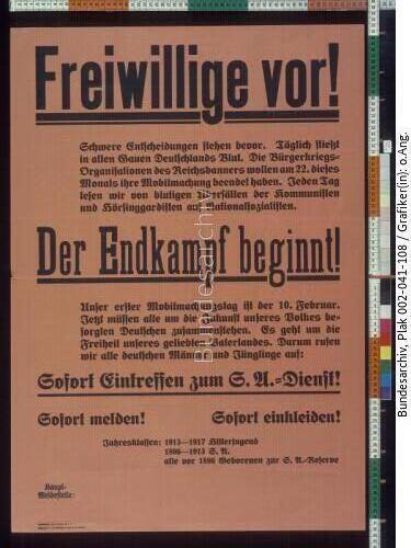NSDAP, Mitgliederwerbung SA