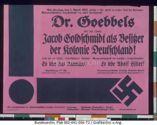 NSDAP, Versammlungsaufruf, Dolchstoßlegende