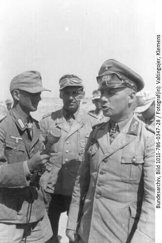 Nordafrika, Rommel und Bayerlein bei Interview