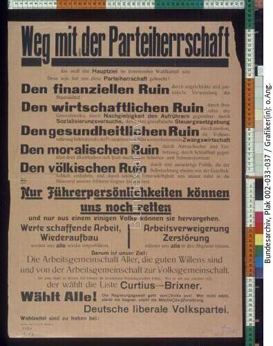 Reichstagswahl, Deutsche Liberale Volkspartei