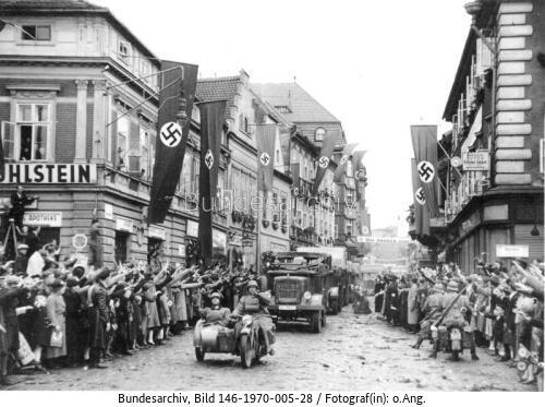Sudetenland, Besetzung, Saaz, deutsche Truppen