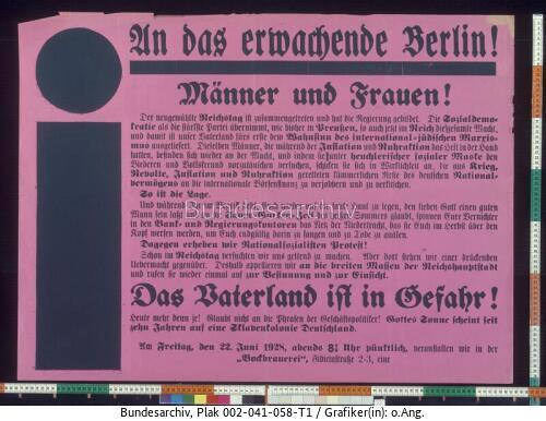 NSDAP, Versammlungsaufruf