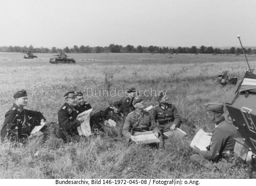 Frankreich, Erwin Rommel mit Offizieren