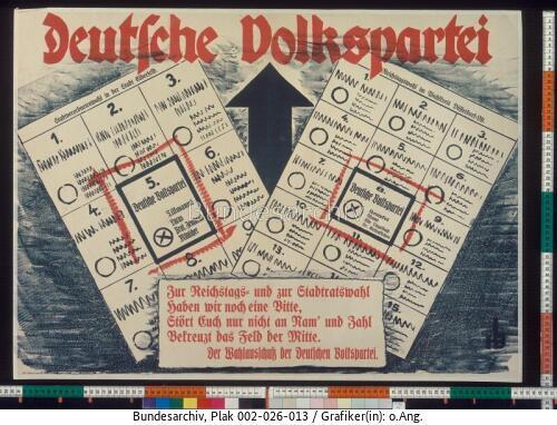 Reichstagswahl, DVP-Wahlplakat