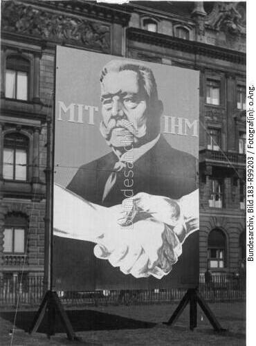 Berlin, Wahlplakat für Hindenburg