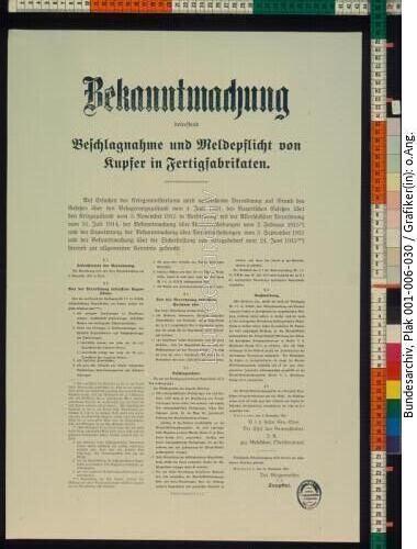 Bekanntmachung zur Beschlagnahmung von Metall