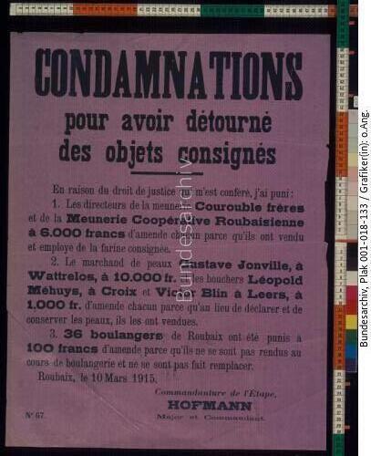 Frankreich, Verurteilung, Nahrungsmittel