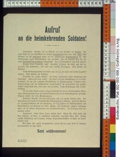 Demobilisierung, Arbeitsaufruf Landwirtschaft