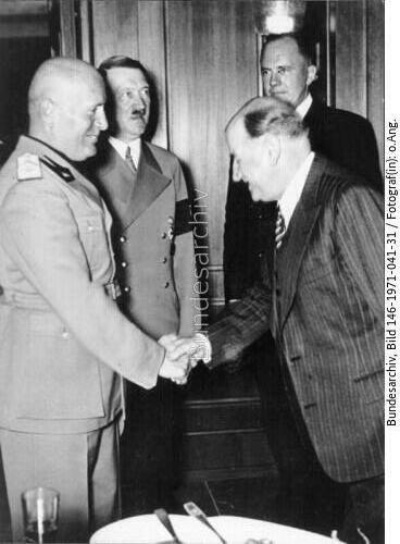 Münchener Abkommen, Mussolini, Hitler, Daladier