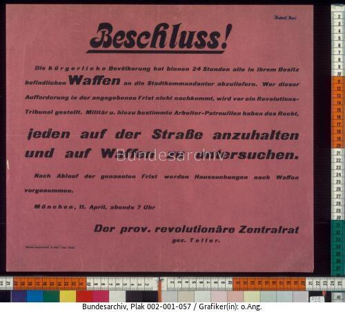 Revolution Bayern, Bewaffnung