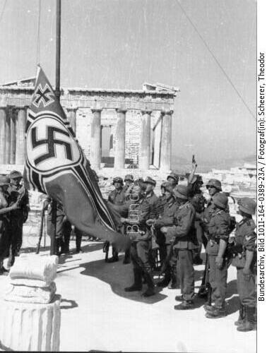 Athen, Akropolis, deutsche Besatzung, Flagge