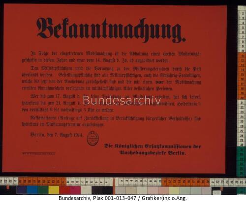 Kriegsbeginn, Mobilmachung