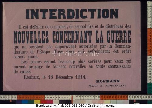 Frankreich, Nachrichtensperre