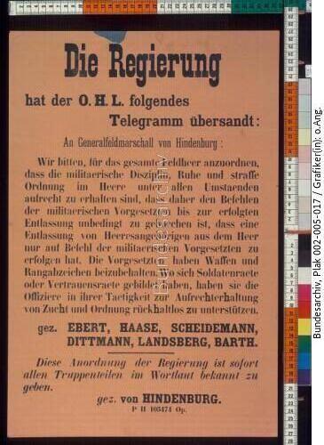 Novemberrevolution, Aufruf an die Reichswehr